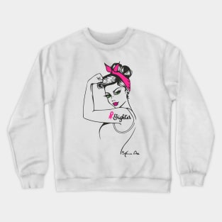 Girl Power Fighter Breast Cancer by Anne Cha Crewneck Sweatshirt